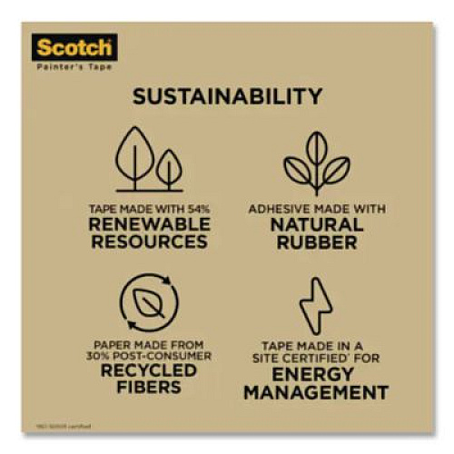Scotch Greener Masking Tape 2050, 3" Core, 0.94" x 60 yds, Beige (205024A)