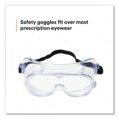 3M 334 Safety Splash Goggles, Clear Lens, Clear Frame (406600000010)