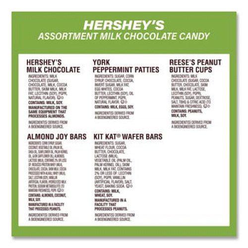 Hershey's Assortment Milk Chocolate/Mar's Chocolate Favorites, 30.22 oz Bag and 62.6 oz Bag/Carton (60004054)