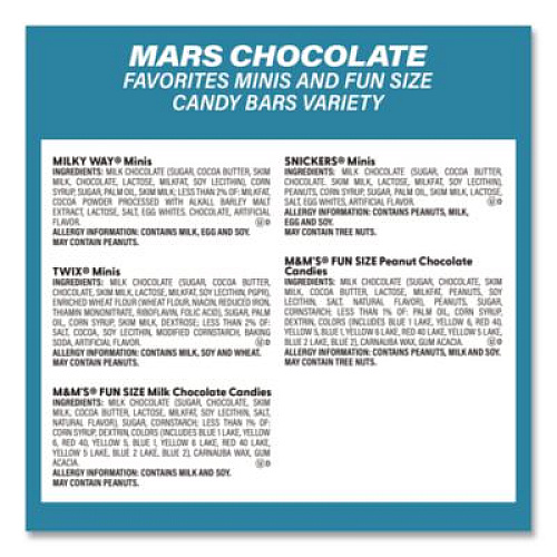 Hershey's Assortment Milk Chocolate/Mar's Chocolate Favorites, 30.22 oz Bag and 62.6 oz Bag/Carton (60004054)