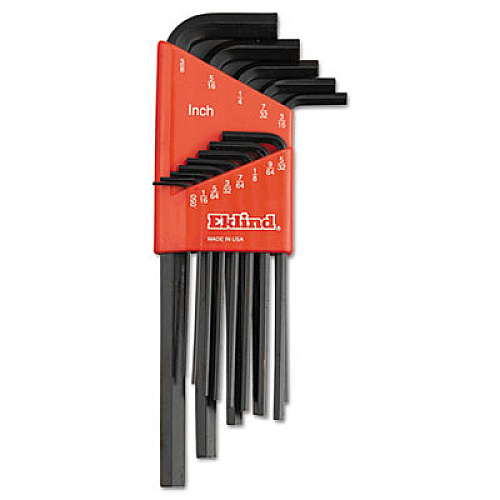 Eklind Long-Arm Hex-L Key, 13-Piece Set, Sae, Chrome-Nickel Steel (10213)
