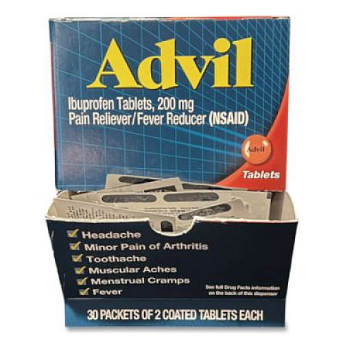 Advil Ibuprofen Tablets Refill Packs, Two-Pack, 30/Box (64008)