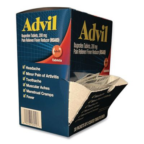 Advil Ibuprofen Tablets Refill Packs, Two-Pack, 30/Box (64008)