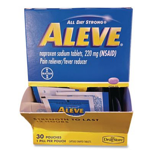 Aleve Pain Reliever Tablets Refill Packs, 1 Tablet/Packet, 30/Box (64028)