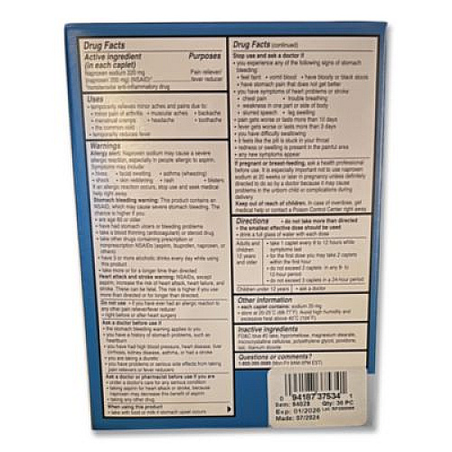 Aleve Pain Reliever Tablets Refill Packs, 1 Tablet/Packet, 30/Box (64028)