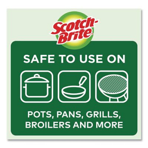Scotch-Brite Stainless Steel Scrubber, Silver, 12/Carton (19084)