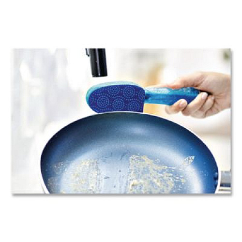 Scotch-Brite Scrub Dots Non-Scratch Dishwand, Blue, 4/Box (6904BX)