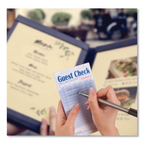 AmerCareRoyal Guest Check Pad with Ruled Back, 15 Lines, One-Part (No Copies), 3.5 x 6.7, 50 Forms/Pad, 50 Pads/Carton (GC36321)