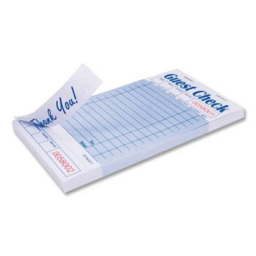 AmerCareRoyal Guest Check Pad with Ruled Back, 15 Lines, One-Part (No Copies), 3.5 x 6.7, 50 Forms/Pad, 50 Pads/Carton (GC36321)