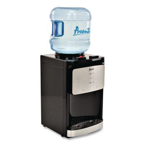 Avanti Counter Top Thermoelectric Hot and Cold Water Dispenser, 3 gal to 5 gal, 12 x 13 x 20, Black/Stainless Steel (WDT40Q3SIS)