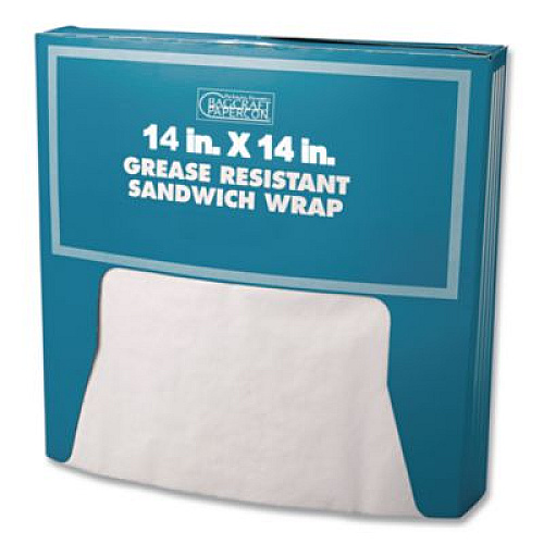 Bagcraft Grease-Resistant Paper Wraps and Liners, 14 x 14, White, 1,000/Box,  4 Boxes/Carton (057014)