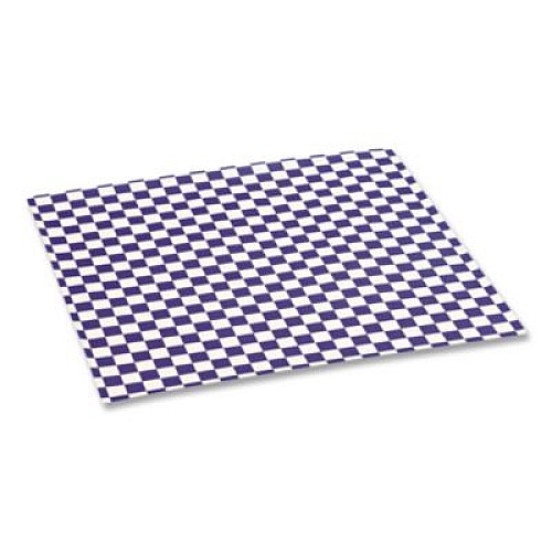 Bagcraft Grease-Resistant Paper Wraps and Liners, 12 x 12, Blue Check, 1,000/Box, 5 Boxes/Carton (057850)