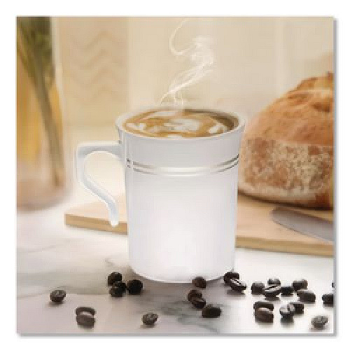 WNA Classicware Plastic Coffee Mugs, 8 oz, White, 8/Pack, 24 Packs/Carton (RSCWM8248W)