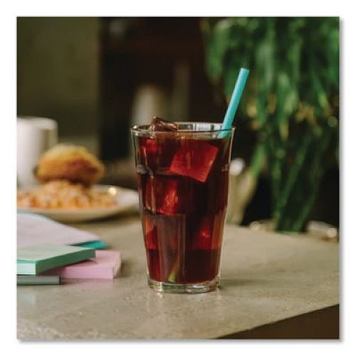 phade Marine Biodegradable Straws, 7.75", PHA, Ocean Blue, Wrapped, 375/Box, 10 Boxes/Carton (511178)