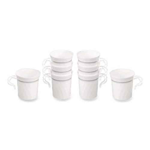 WNA Classicware Plastic Coffee Mugs, 8 oz, White, 8/Pack, 24 Packs/Carton (RSCWM8248W)