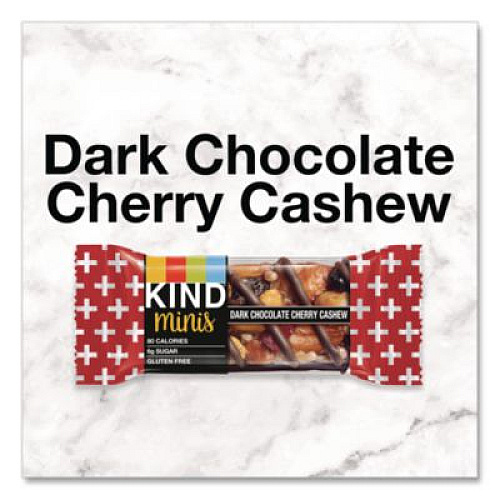 KIND Minis Peanut Butter Dark Chocolate and Dark Chocolate Cherry Cashew Variety Pack, 0.74 oz Bar, 20/Box (43012)
