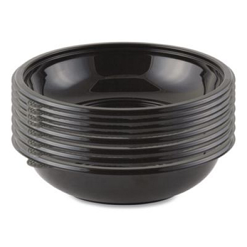 Anchor Packaging Crystal Classics Bowl, 32 oz, 8.5" Diameter x 2.14" h, Black, Plastic, 300/Carton (4548432)