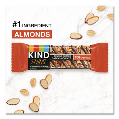 KIND Thins Peanut Butter Dark Chocolate and Dark Chocolate Cherry Cashew Variety Pack, 0.74 oz Bar, 20/Box (41891)