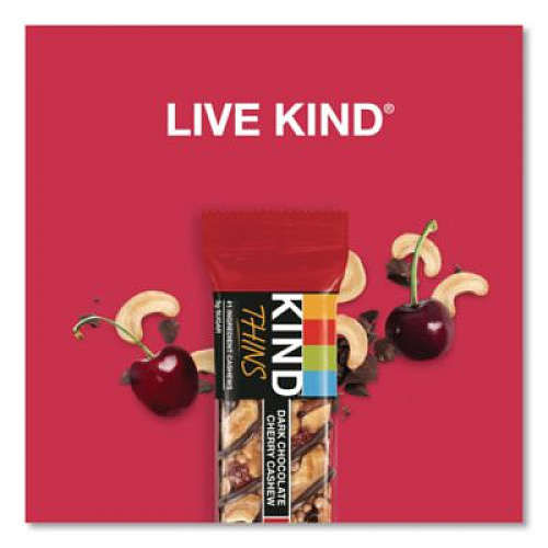 KIND Thins Peanut Butter Dark Chocolate and Dark Chocolate Cherry Cashew Variety Pack, 0.74 oz Bar, 20/Box (41891)