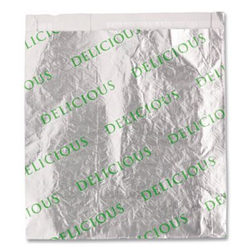 Bagcraft Foil/Paper/Honeycomb Insulated Bag, Delicious Labeling, 8" x 2" x 6", White, 1,000/Carton (300519)