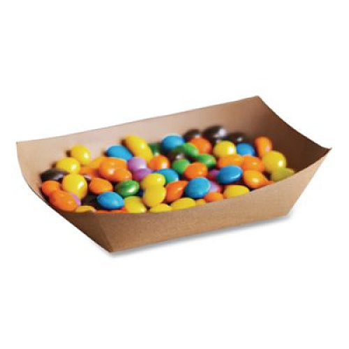Bagcraft EcoCraft Food Trays, 2 lb Capacity, 6.5 x 1.63 x 1.63, Natural, Paper, 1,000/Carton (300697)