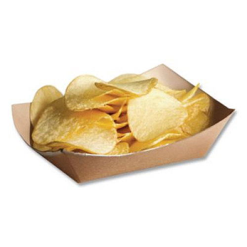 Bagcraft EcoCraft Food Trays, 3 lb Capacity, Natural, Paper, 500/Carton (300699)