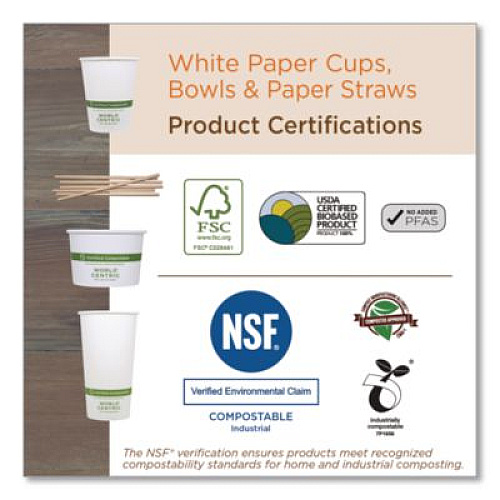 World Centric Sustainable Kraft Paper Straws, Wrapped, 8", Natural, 6,000/Carton (STPA8WK)