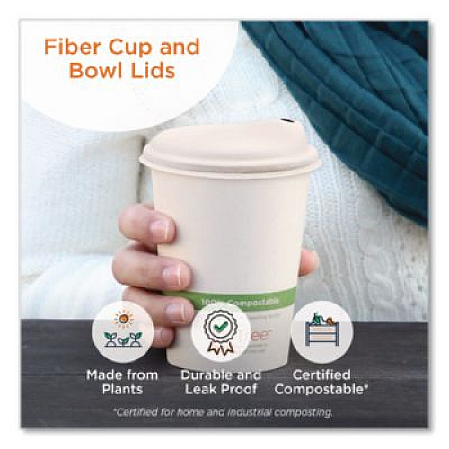 World Centric Fiber Lids for Cups, Fits 10 to 20 oz Hot Cups, Natural, 1,000/Carton (CULFB12GNLF)