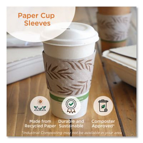 World Centric Hot Cup Sleeves, Fits 10, 12, 16, 20 oz Cups, Natural, 1,000/Carton (SLPALG)