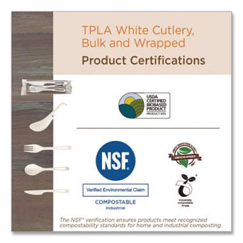 World Centric TPLA Bulk Cutlery, Spork, Plastic, Light Beige, 1,000/Carton (RKPSB)