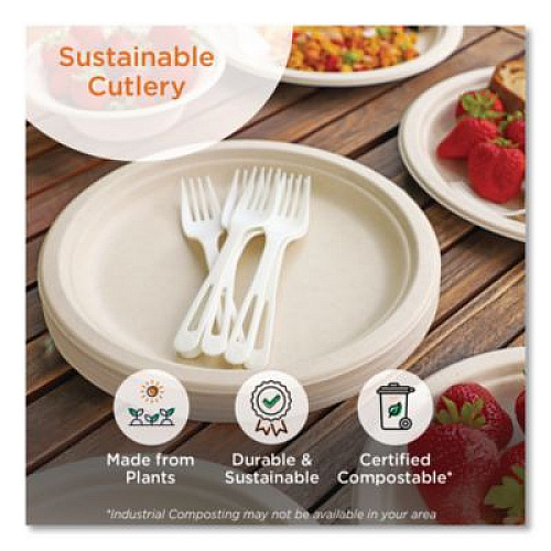 World Centric TPLA Bulk Cutlery, Spork, Plastic, Light Beige, 1,000/Carton (RKPSB)