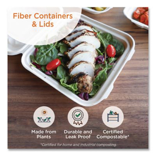 World Centric Fiber Containers, 32 oz, 8.7 x 6.5 x 2.1, Natural, Paper, 400/Carton (CTSCU2LFP)