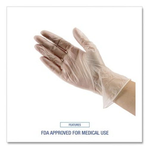 Boardwalk General Purpose Vinyl Gloves, Powder-Free, X-Large, 2.6 mil Thick, 9.5" Long, Clear, 100/Box, 10 Boxes/Carton (365XLCT)