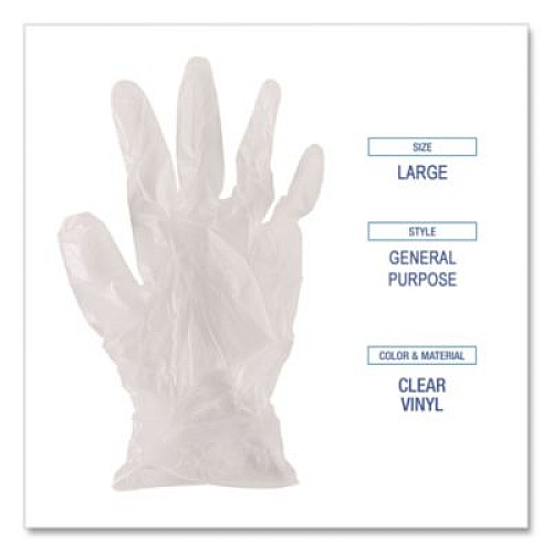 Boardwalk General Purpose Vinyl Gloves, Powder-Free, X-Large, 2.6 mil Thick, 9.5" Long, Clear, 100/Box (365XLBX)