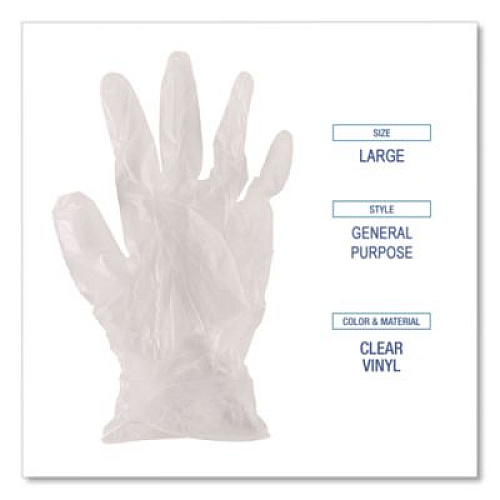 Boardwalk General Purpose Vinyl Gloves, Powder-Free, X-Large, 2.6 mil Thick, 9.5" Long, Clear, 100/Box, 10 Boxes/Carton (365XLCT)