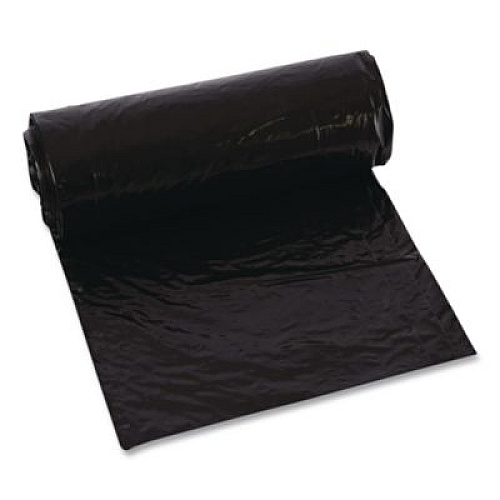 Trinity Plastics Low-Density Can Liners, 56 gal, 1.25 mil, 43" x 47", Black, Flat Pack, 100/Carton (ML4347H)