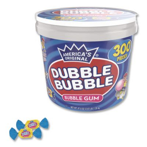 Dubble Bubble Bubble Gum, Original Pink, 300/Tub (16403)