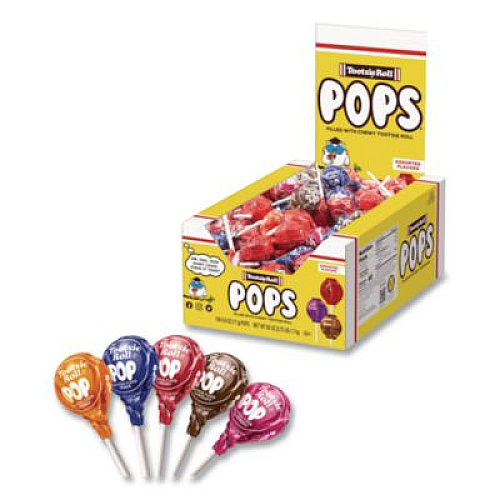 Tootsie Roll Tootsie Pops, Assorted Original Flavors, 0.6 oz Lollipops, 100/Box (0508)