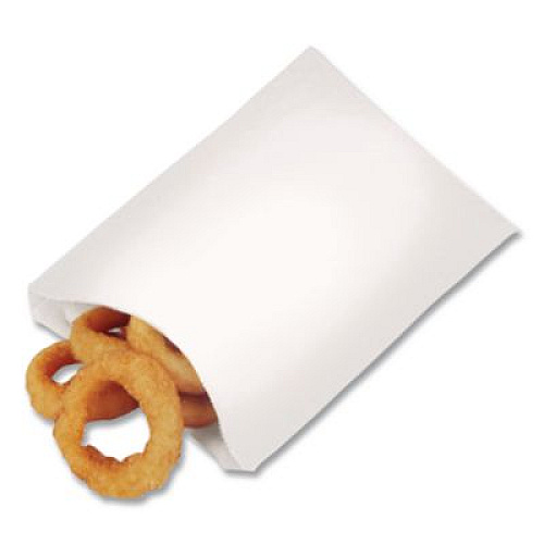 Bagcraft Grease-Resistant Single-Serve Bags, 6" x 0.75" x 7.25", White, 2,000 Bags/Carton (450019)