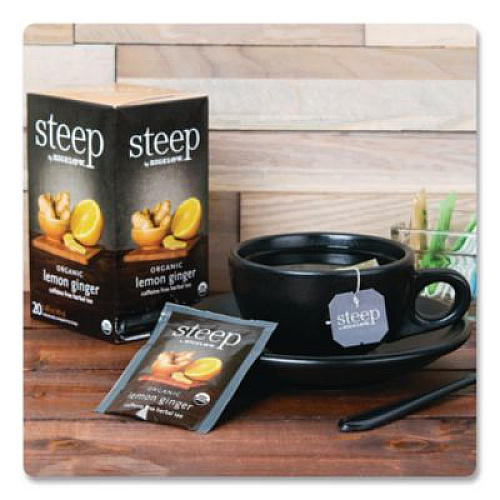 Bigelow steep Tea, Lemon Ginger, 1.6 oz Tea Bag, 20/Box (17704)