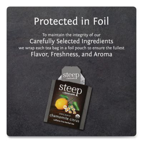 Bigelow steep Tea, Chamomile Citrus Herbal, 1 oz Tea Bag, 20/Box (17707)