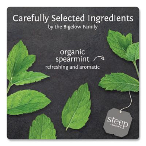 Bigelow steep Tea, Mint, 1.41 oz Tea Bag, 20/Box (17709)