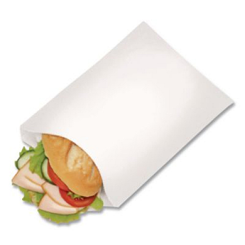 Bagcraft Grease-Resistant Single-Serve Bags, 6" x 0.75" x 7.25", White, 2,000 Bags/Carton (450019)