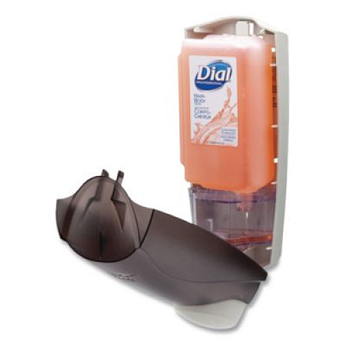 Dial Professional 1 Liter Manual Liquid Dispenser, 1 L. 5.1 x 4 x 12.3, Translucent Smoke (03922)