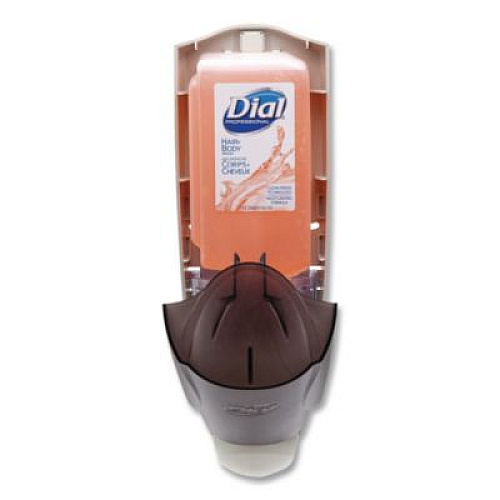 Dial Professional 1 Liter Manual Liquid Dispenser, 1 L. 5.1 x 4 x 12.3, Translucent Smoke (03922)