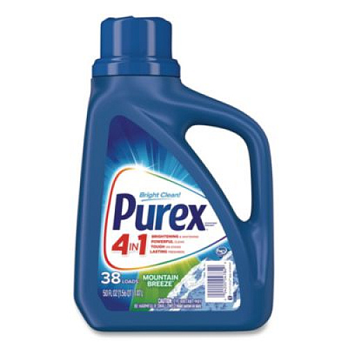 Purex Liquid Laundry Detergent, Mountain Breeze, 50 oz Bottle, 6/Carton (04784CT)