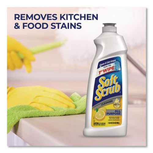 Soft Scrub All Purpose Cleanser, Lemon Scent 36 oz Bottle, 6/Carton (15020CT)