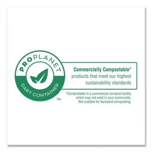 Dart Compostable Molded Fiber Dinnerware, ProPlanet Seal, 3-Compartment Plate, 9" dia, Natural, 500/Carton (9FBRP3)