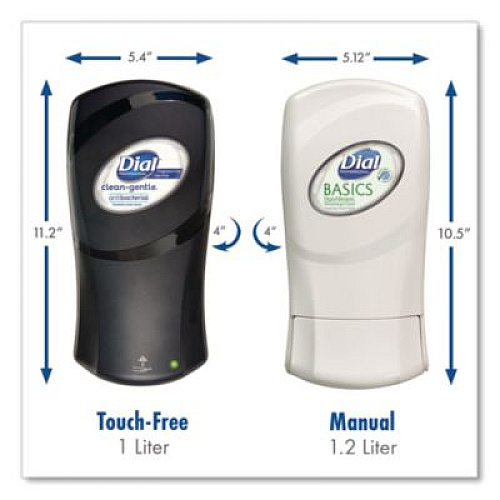 Dial Professional FIT Universal Manual Dispenser, 1.2 L, 4 x 5.13 x 10.5, Gray, 3/Carton (16619)