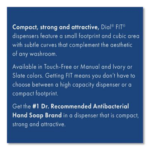 Dial Professional FIT Universal Manual Dispenser, 1.2 L, 4 x 5.13 x 10.5, Ivory, 3/Carton (16656)